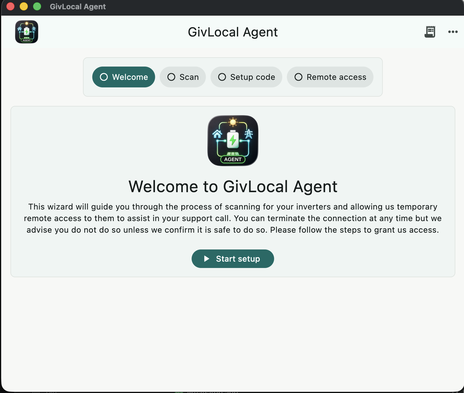 INVLocal Agent setup wizard on desktop