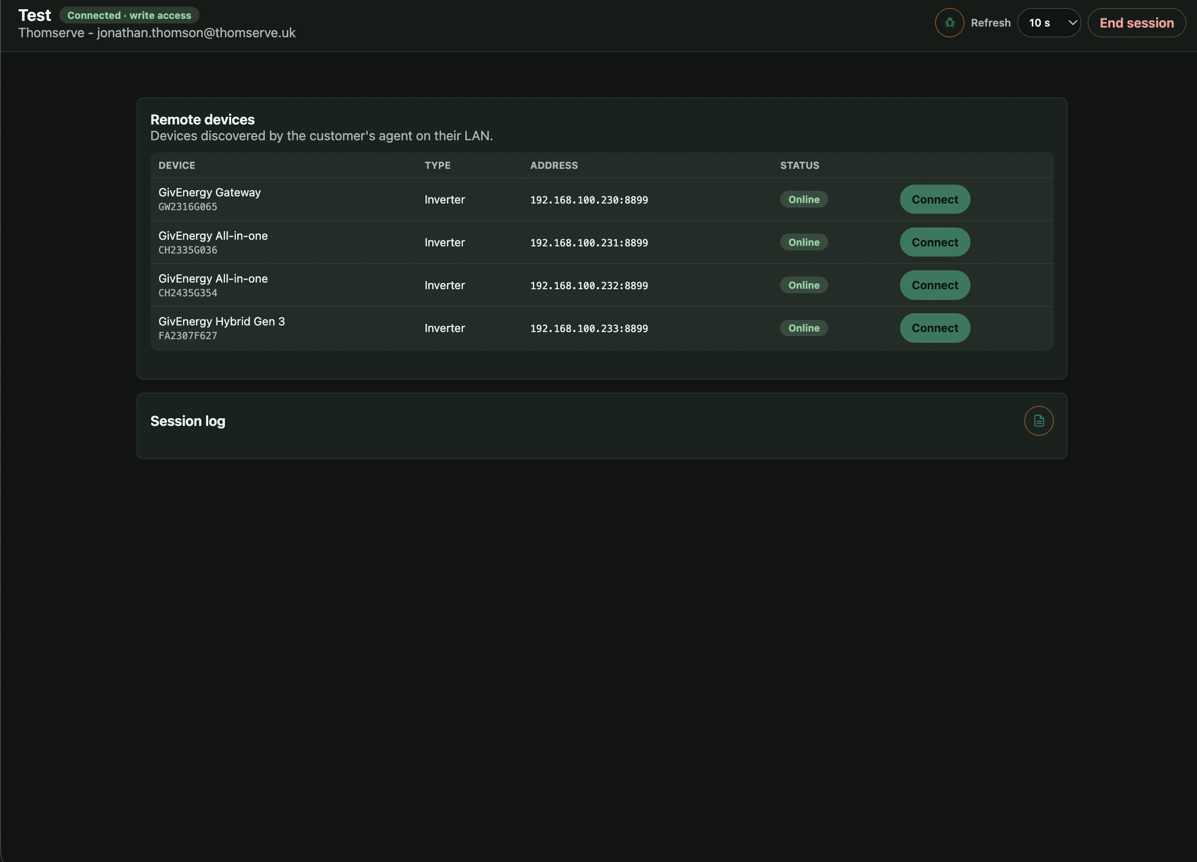Remote devices discovered on a customer's network